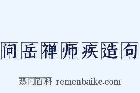 问岳禅师疾造句是什么意思的图片